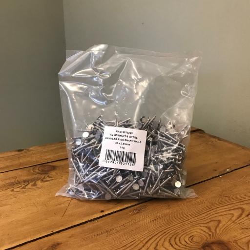 Stainless Steel Ring Shank Nails - 1kg