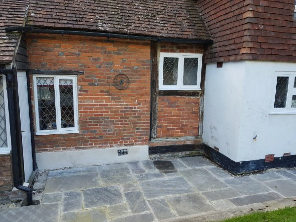 Cottage Render Repair Black Plinth Paint Lime Stuff