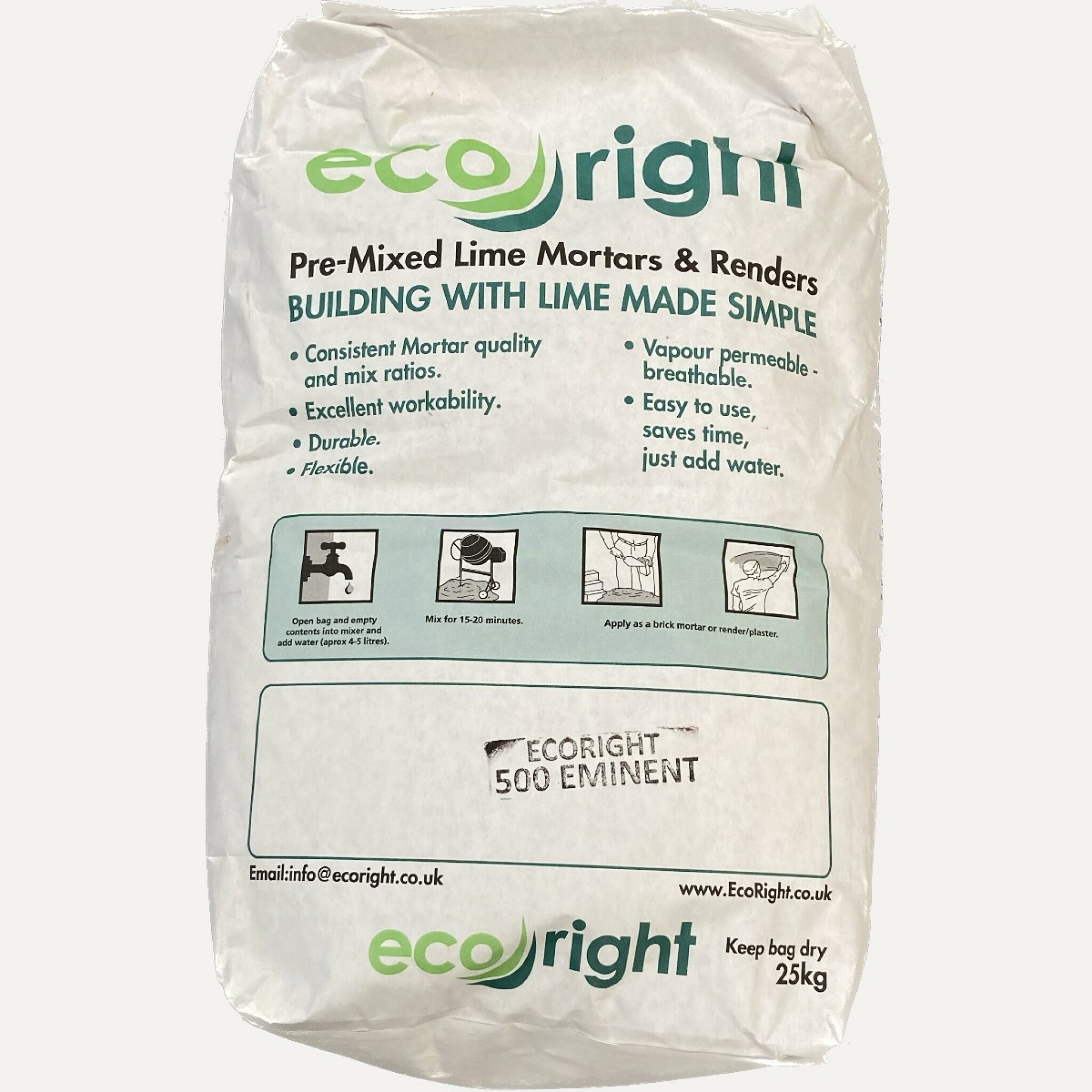 Eco Right Eminent 500 Mortar Hydraulic Lime Stuff